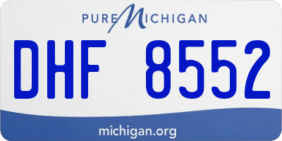 MI license plate DHF8552