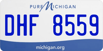 MI license plate DHF8559