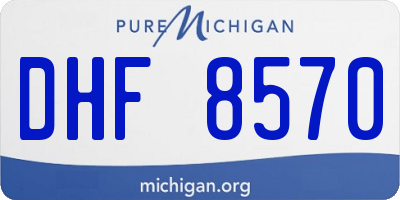 MI license plate DHF8570