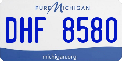 MI license plate DHF8580