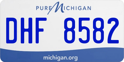 MI license plate DHF8582