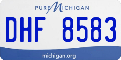 MI license plate DHF8583