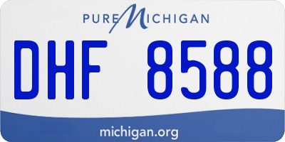 MI license plate DHF8588
