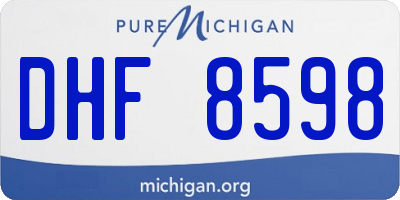 MI license plate DHF8598
