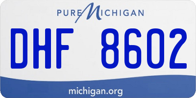 MI license plate DHF8602