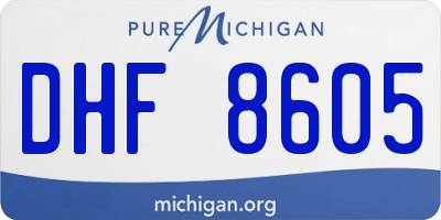 MI license plate DHF8605