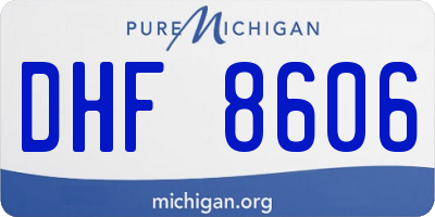 MI license plate DHF8606