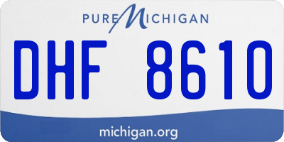 MI license plate DHF8610