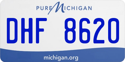 MI license plate DHF8620