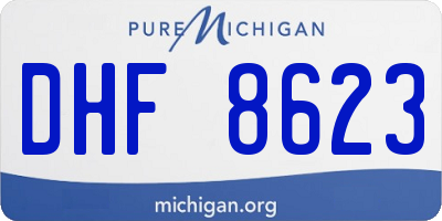 MI license plate DHF8623