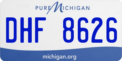 MI license plate DHF8626