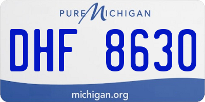 MI license plate DHF8630