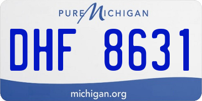 MI license plate DHF8631