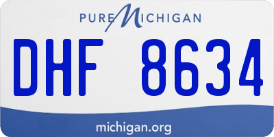 MI license plate DHF8634