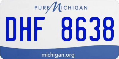 MI license plate DHF8638