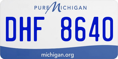 MI license plate DHF8640