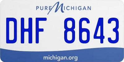 MI license plate DHF8643