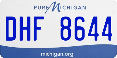 MI license plate DHF8644