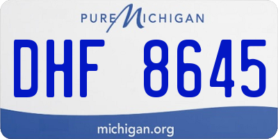 MI license plate DHF8645