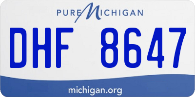 MI license plate DHF8647