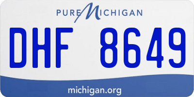 MI license plate DHF8649