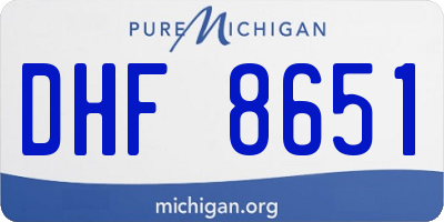 MI license plate DHF8651