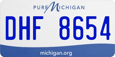 MI license plate DHF8654