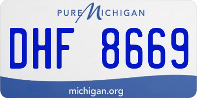 MI license plate DHF8669