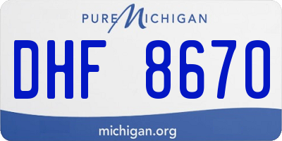 MI license plate DHF8670