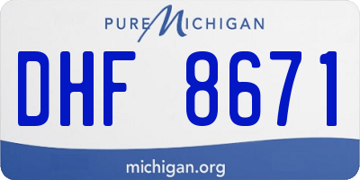 MI license plate DHF8671