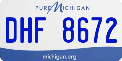 MI license plate DHF8672