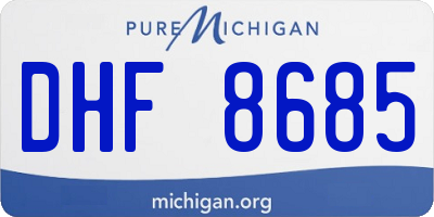 MI license plate DHF8685