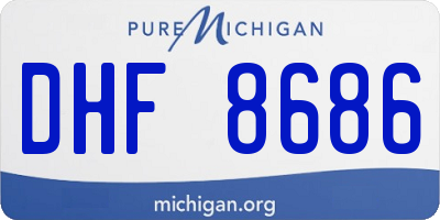 MI license plate DHF8686