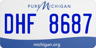MI license plate DHF8687