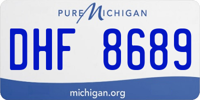 MI license plate DHF8689