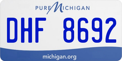 MI license plate DHF8692