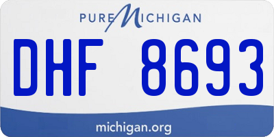 MI license plate DHF8693
