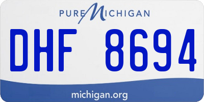 MI license plate DHF8694