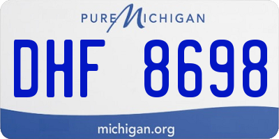 MI license plate DHF8698
