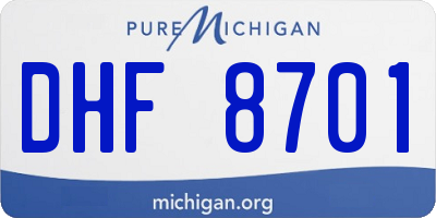 MI license plate DHF8701