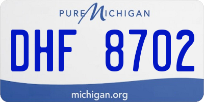 MI license plate DHF8702