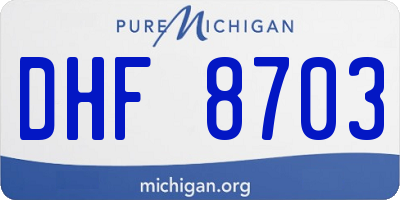 MI license plate DHF8703