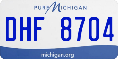 MI license plate DHF8704
