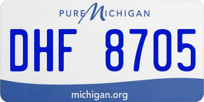 MI license plate DHF8705