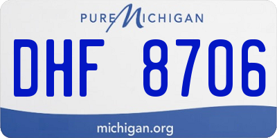 MI license plate DHF8706