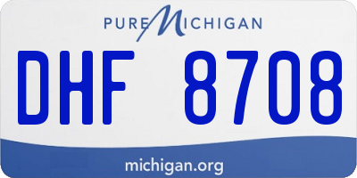 MI license plate DHF8708