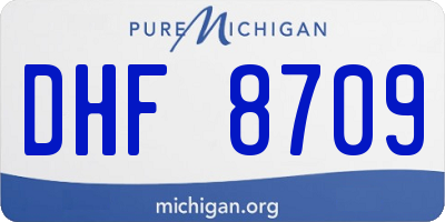 MI license plate DHF8709