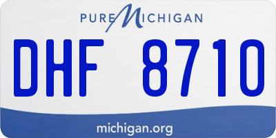 MI license plate DHF8710