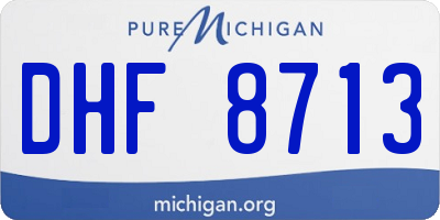 MI license plate DHF8713