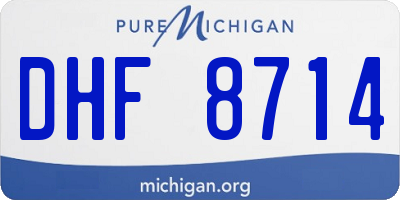MI license plate DHF8714